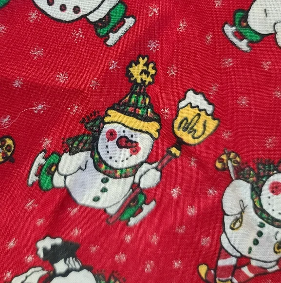 Vintage 90'S Christmas Festive Red Snowman Pattern Vest EUC O/S - Picture 2 of 5